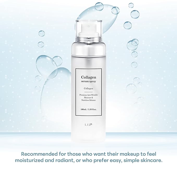 LIZK Collagen Serum Spray for Face 100ml (3.38 fl.oz) Glass Skin,easy to use, sparying at last step in skincare,body care, moisture mist, korea cosmetics-BrightBean Baby