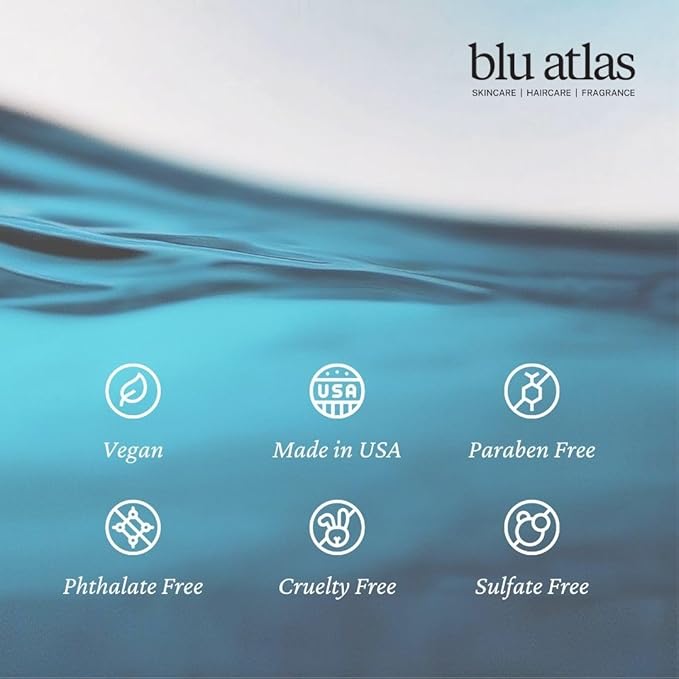 Blu Atlas Men's Natural Shampoo – Organic, Sulfate-Free, Paraben-Free – Deep Cleansing & Hydrating – Classic Scent (Bergamot, Sage, Patchouli) – Made in America– 32 oz-BrightBean Baby
