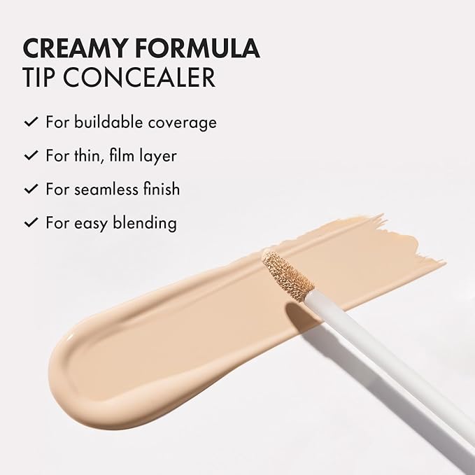 LUNA Long-Lasting Tip Concealer Cover-Fit (#0.5 Proclein) Full Coverage, for Under Eye Dark Circles, Fine Lines, Redness & Discoloration, Korean Makeup 0.26 Fl Oz-BrightBean Baby