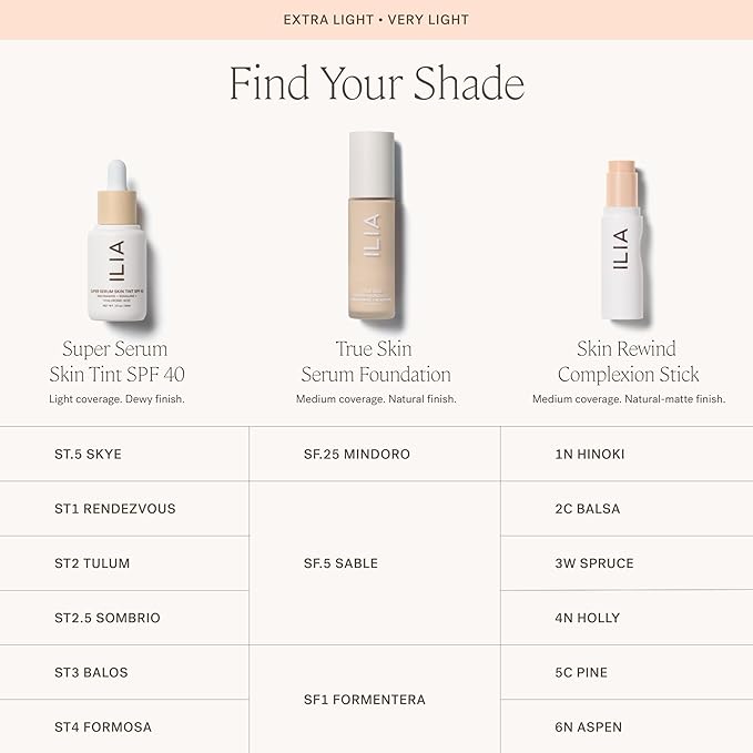 ILIA - Skin Rewind Complexion Stick - Foundation + Concealer + Skincare | Non-Toxic, Vegan, Cruelty-Free, Clean Makeup (4N - Holly, 0.35 oz | 10 g)-BrightBean Baby
