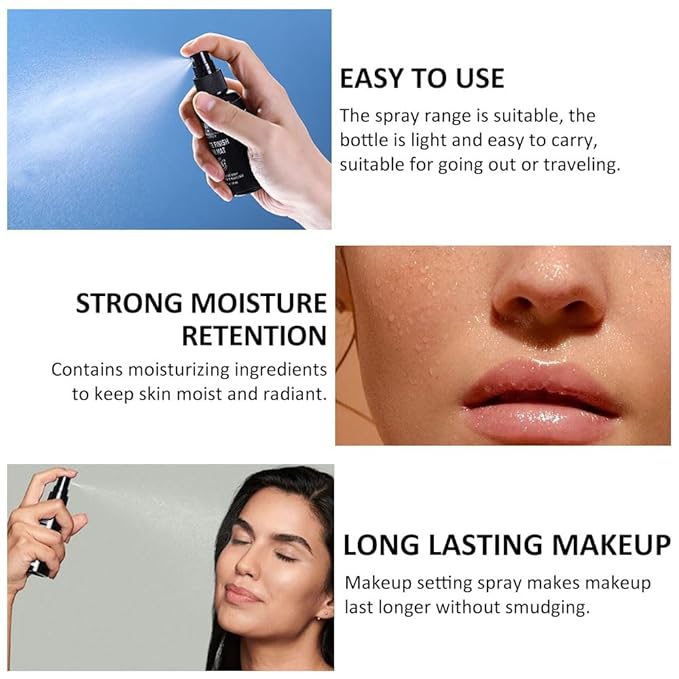 Kaely 2IN1 Hydrating Setting Spray for Face,Primer Face Makeup Matte Dewy Finish,Waterproof Setting Spray for Makeup Long Lasting,Oil Control,maquillaje Up To 16 Hours,Vegan & Cruelty-Free-BrightBean Baby