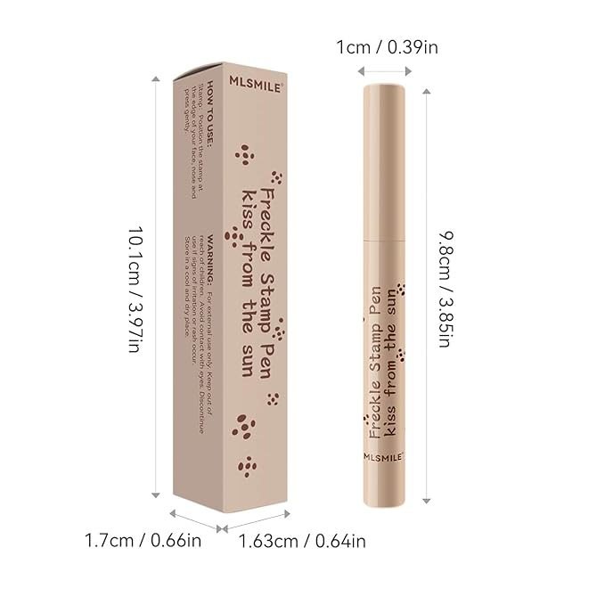 AKARY Stamp Freckle Pen Natural Lifelike Fake Freckles Makeup, Waterproof Long Lasting Quick Dry 5 Comb Corners Natural Like Face Freckle Makeup Pen for Effortless Sunkissed Makeup, 04-Dark Brown-BrightBean Baby