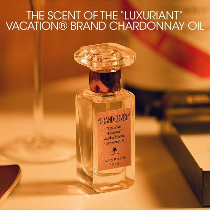 VACATION “GRAND CUVÉE” Eau de Toilette Sunscreen, Amber Vanilla Perfume for Women & Men, Unisex Summer Scent with Argan, Peach, Cedarwood & Vanilla Bean, 1 Fl. Oz.-BrightBean Baby