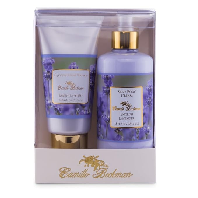 Camille Beckman Hand and Body Duet Set, Silky Body and Glycerine Hand Cream, English Lavender-BrightBean Baby