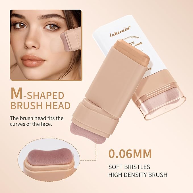 Beauty Balm Serum Boosted Skin Tint, Dual-Ended Eraser Foundation Stick with Brush, Full Coverage Cream Korean Makeup, Long-Lasting Stick for Smooth, Flawless Finish (#1 Cream)-BrightBean Baby