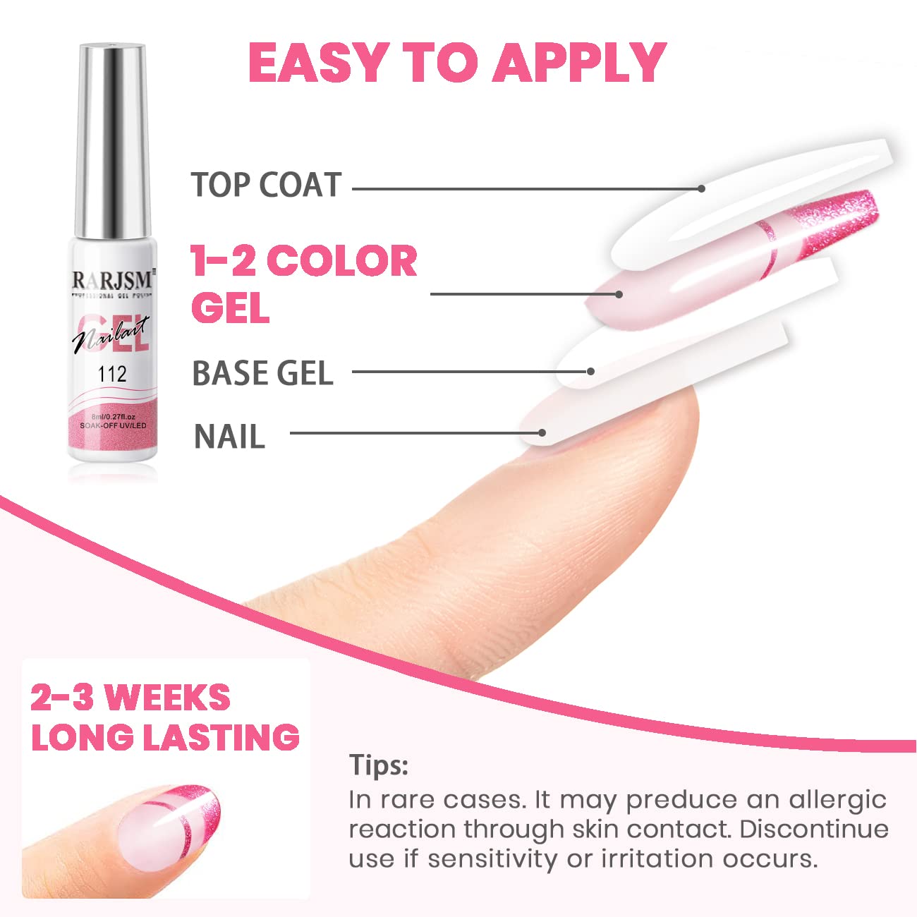 RARJSM Metallic Gel Liner Nail Art Pink,Glitter Painting Gel Nail Polish 2PCS Set,Mirror Chrome Hot Pink Drawing Line Art Gel with Thin Brush Nail Design Line Wire Curing Requires 8ml DIY Manicure-BrightBean Baby