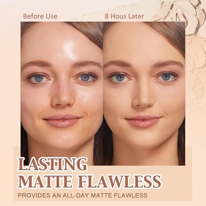 evpct Kaely Oil Control Pressed Face Powder, Get Smooth Flawless Fine Lines and Lightweight Finishing Foundation, Control Shine Long Lasting Waterproof Face Setting Powder Cosmetic, 11 Radiant Honey-BrightBean Baby