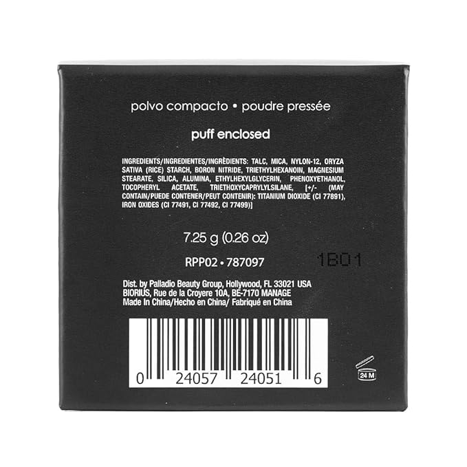 Palladio, Pressed Rice Powder with Mirror Mattifying Makeup Setting that Lasts All Day Instantly Absorbs Oil Works alone or with makeup, Translucent, 0.26 Ounce-BrightBean Baby