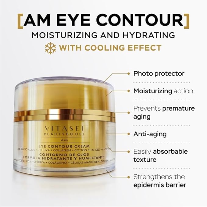 Moisturizing Eye Cream w/Aloe Vera, Collagen, Hyaluronic Acid, Cotton Stem Cells for Dark Circles, Puffiness & Bags - Under Eye Hydration Cream for Women & Men (1 Fl Oz)-BrightBean Baby