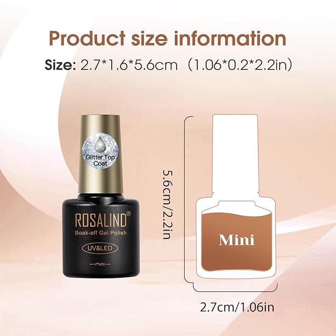 ROSALIND 8 PCS Nail Prep Dehydrator and Primer with Base Coat Top Coat, Glossy Glitter Matte Top Coat for Acrylic Gel Nail Polish Nail Art Supplies Gift-BrightBean Baby