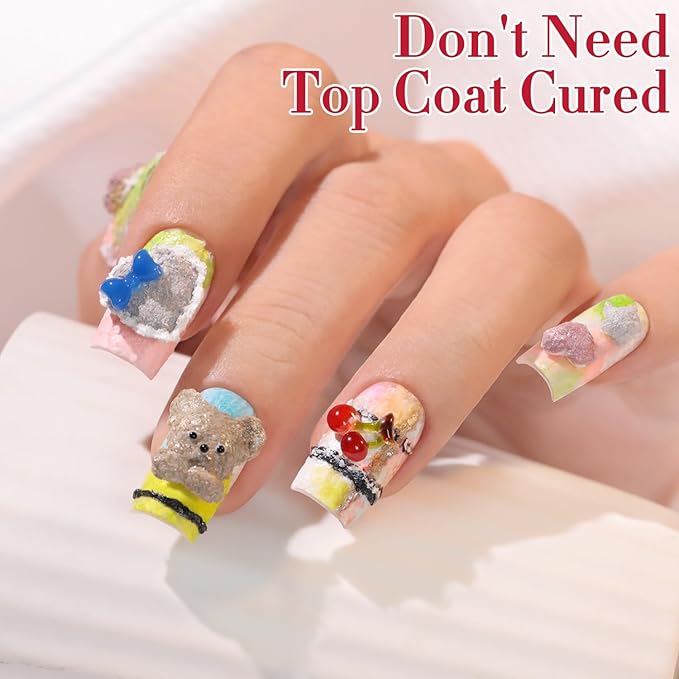 Double Rhythm 3D Nail Gel Solid Sculpting Gel for Nail Art Non-Sticky Hard Gel for Building Carving Molding Nail Extension Soak Off UV/LED Salon Home DIY 0.5 Oz (Gypsum White)-BrightBean Baby