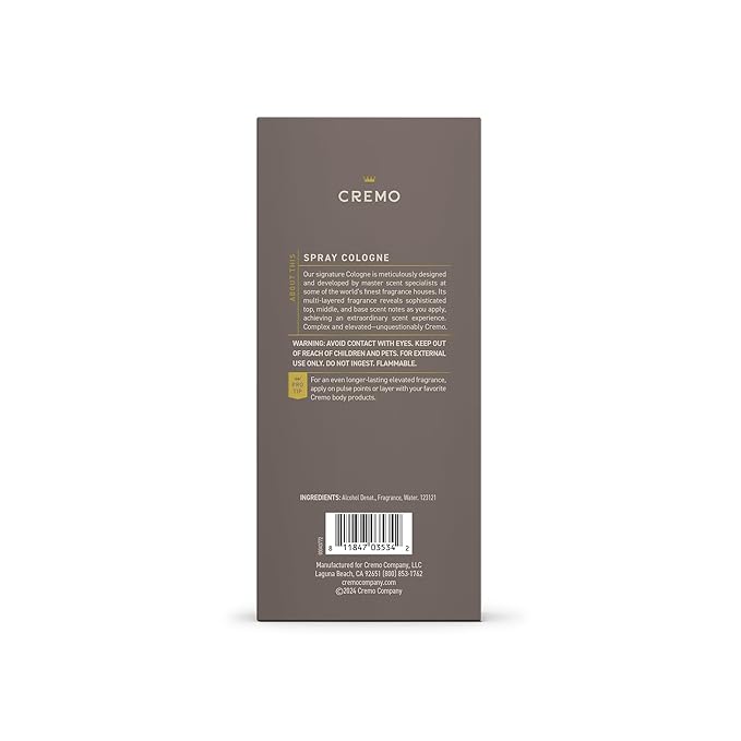 Cremo Cologne for Men - Vintage Suede Mens Cologne Spray- A Combination of White Moss, Rich Amber, and Smooth Suede, Fragrances For Men, 3.4 Fl Oz-BrightBean Baby