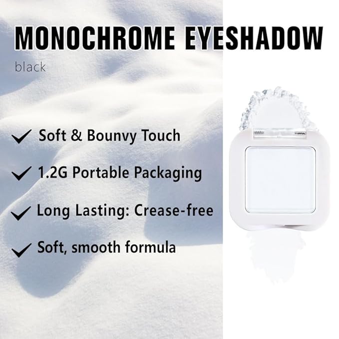Kaely Pressed Single Eyeshadow Makeup, White Matte Highly Pigmented Monochrome Eye Shadow Palette, Waterproof Neutral Powde Mini Eyeshadow, sombras para ojos, Lightweight Blendable, 08