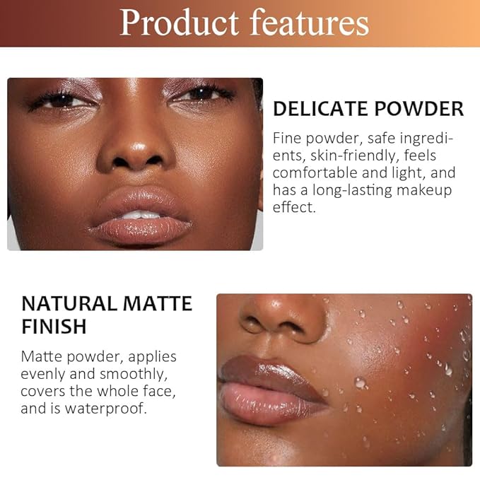 Pressed Matte Face Powder Makeup & Setting Powder for Poreless Wrinkle Blurring Contour Concealer Finishing,Lightweight,High Coverage,Shine Control, N.W 10g (05)-BrightBean Baby