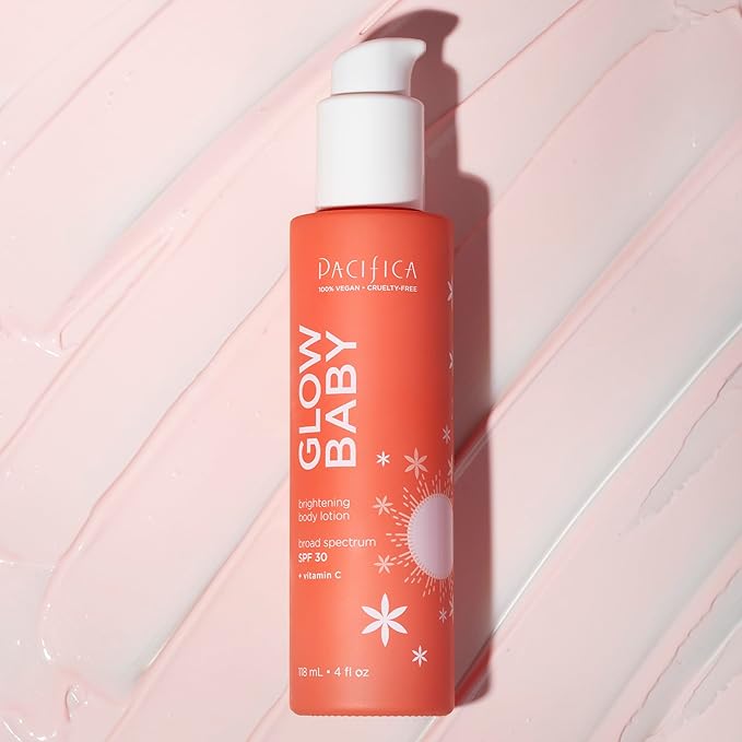 Pacifica Glow Baby Vitamin C SPF 30 Body Lotion – Brightening Daily Moisturizer + Broad Spectrum Sun Protection, Hydrating No White Cast Sunscreen for Glowing Skin, Clean Vegan & Cruelty-Free Skincare-BrightBean Baby