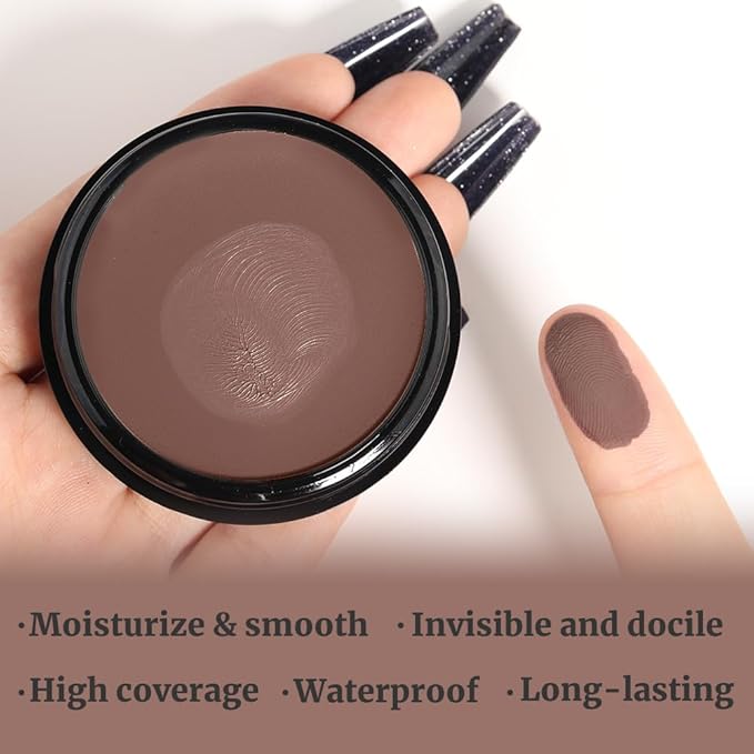 Kaely Color Correcting Concealer,Cream Pot Concealer Full Coverage,under Eye Concealer Palette for Conceals Dark Circles,Waterproof Foundation Face Makeup,07 Dark Coffee-BrightBean Baby
