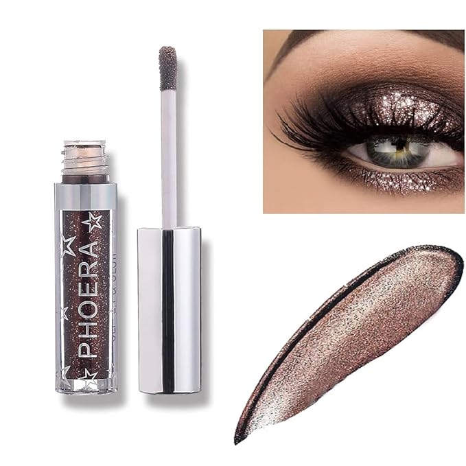 Glitter Eyeshadow,Makeup For Eyes Liquid Shimmer Sparkle Glow Light Colors Pencil Stick Shiny Long Lasting Waterproof Shining Eye Shadow Sets Metallic Pigments Metals Gloss Sparkling Pen Kit (A107)