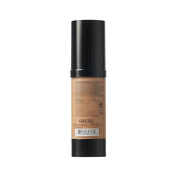 Kiss New York Professional Liquid Foundation - Lightweight and Hydrating Formula, Natural Finish, Control Shine, Cover Pores, Medium to Full Coverage, Green Tea Extract (Warm Honey)-BrightBean Baby