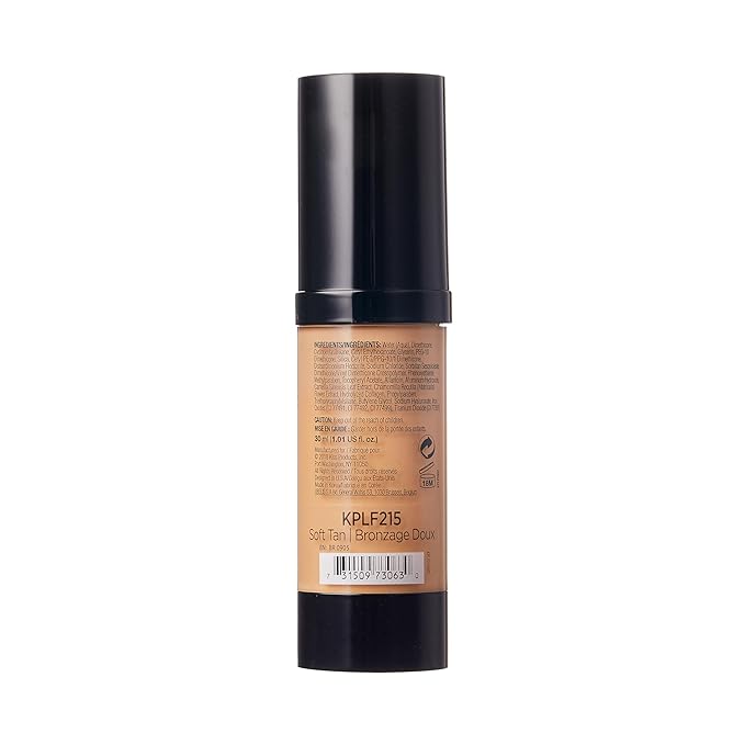 Kiss New York Professional Liquid Foundation - Lightweight and Hydrating Formula, Natural Finish, Control Shine, Cover Pores, Medium to Full Coverage, Green Tea Extract (Soft Tan)-BrightBean Baby