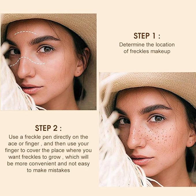 Freckle Pen Face Concealer Point Out Natural Waterproof Longlasting Freckle Makeup 2 Pcs Light Brown & Chestnut-BrightBean Baby