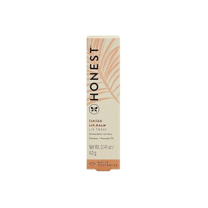 Honest Beauty Tinted Lip Balm | Antioxidant-rich Acai Extracts + Avocado Oil | EWG Certified, Vegan, Cruelty Free | White Nectarine-BrightBean Baby