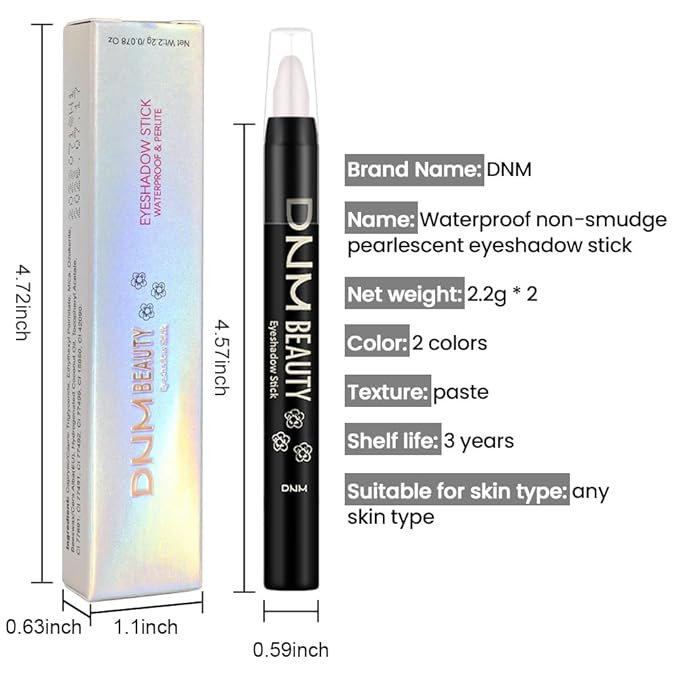 Kaely 2Pcs Cream Eyeshadow Sticks Set for Eyes Waterproof,Champagne Shimmer & Pearl Shimmer Matte Eye shadow Stick Pencil Pen Bulk sombras en crema para ojos 17+18