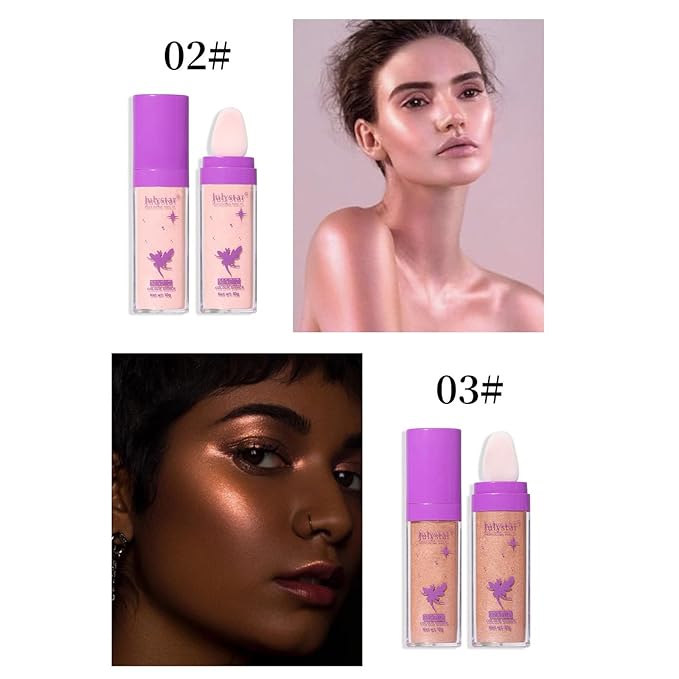 Highlighter Makeup Stick - Patting Powder, Body Glitter Fairy Dust Glitter Fairy Makeup Powder Stick Patting Powder Glitter Contour Blush Powder Face Brightens for Face Body Hair Makeup Kit - 3 Colors-BrightBean Baby