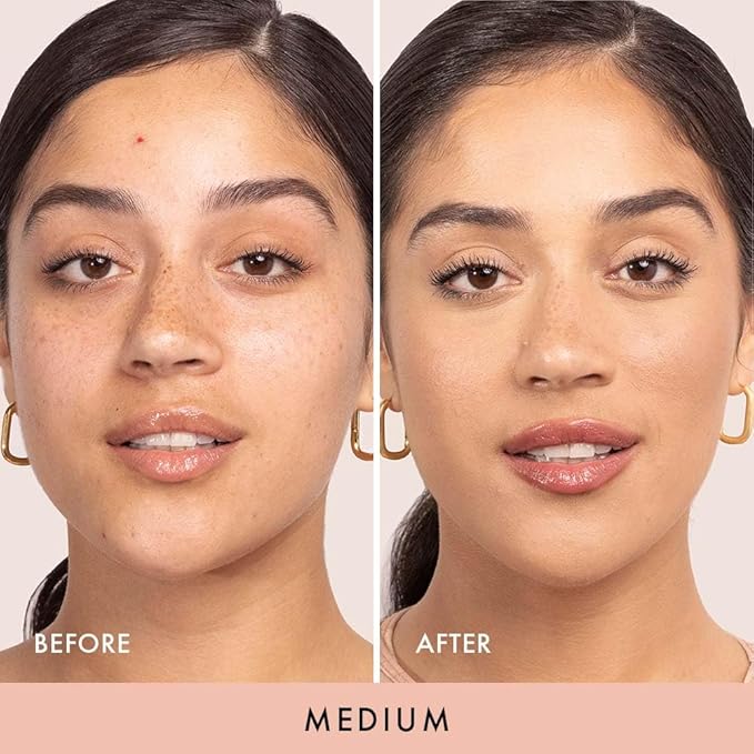 Wander Beauty Wanderlust Powder Foundation - Medium - Blurs and Evens Skin Tone - Perfects and Hydrates With Hyaluronic Acid, Aloe, Honeysuckle, & Vitamin E - Lightweight, Buildable Coverage - 0.31 oz-BrightBean Baby