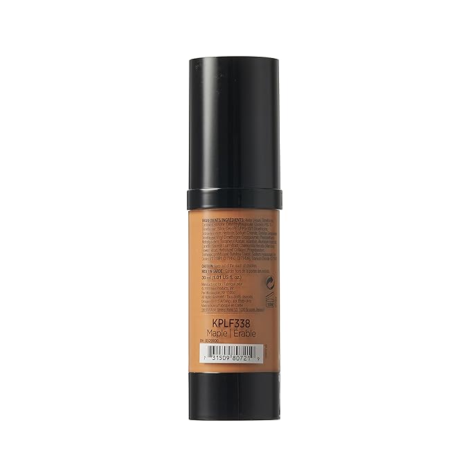 Kiss New York Professional Liquid Foundation - Lightweight and Hydrating Formula, Natural Finish, Control Shine, Cover Pores, Medium to Full Coverage, Green Tea Extract (Maple)-BrightBean Baby
