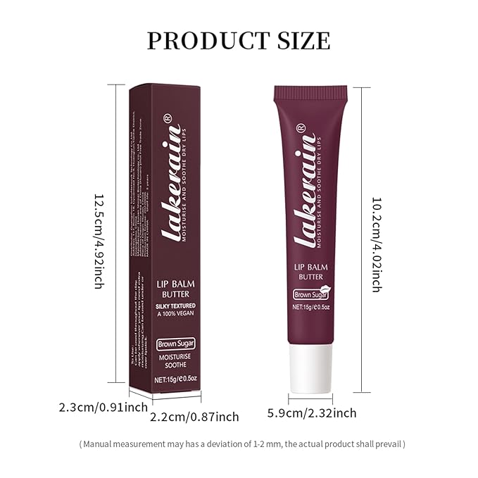 Lip Butter Balm, Day/Night Hydrating Lip Mask, Moisturizing Lip Balm Butter, Ultra-Nourishing Lip Care Moisturizer, Lip Butter Gloss Shine Lip Glow Oil Makeup#3 Brown Sugar-BrightBean Baby