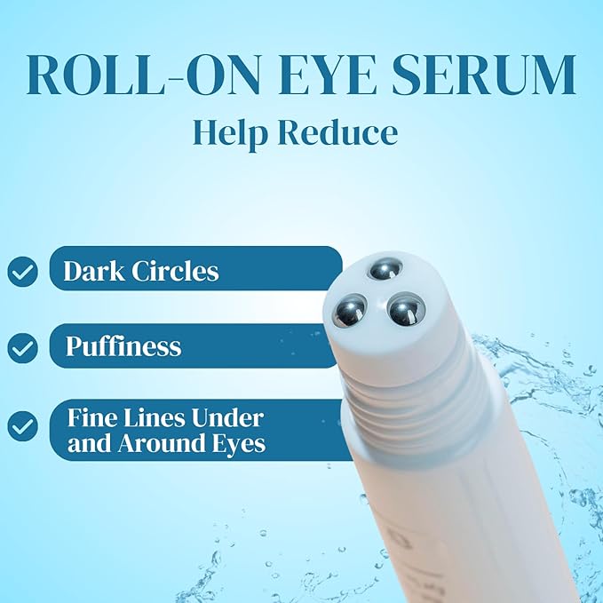 Miss Spa Eye Serum 5-in-1 Roll On Under Eye Cream, Helps De-puff and Brighten Under and Around Eyes, Anti-Aging Under Eye Roller Helps with Fine Lines and Dark Circles, Vitamin B3, Eye Bag Remover-BrightBean Baby