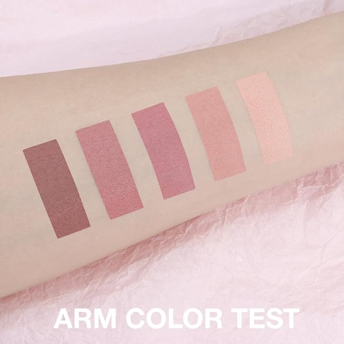 5 Colors Matte Eyeshadow Makeup Palette,Nude Pink Lavender Taupe Highly Pigmented Natural Neutral Eye Shadow Palette,Long Lasting Waterproof Naturing-Looking Women Girls Eye Shadow,Blendable