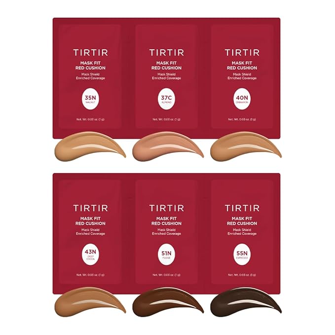TIRTIR Mask Fit Red Cushion Foundation *Trial Kit* #Deep | Japan's No.1 Choice for Glass skin, Long-Lasting, Lightweight, Buildable Coverage, Semi-Matte-BrightBean Baby