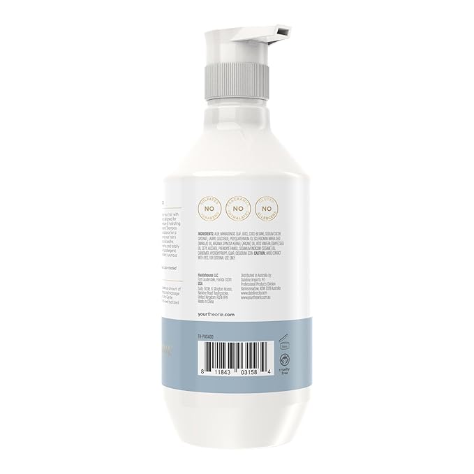 Theorie PURE Ultra Gentle Hypoallergenic Shampoo โ Plant-Based & Vegan โ Fragrance-Free โ Designed for Delicate Scalp Care โ Pump Bottle โ 400mL-BrightBean Baby