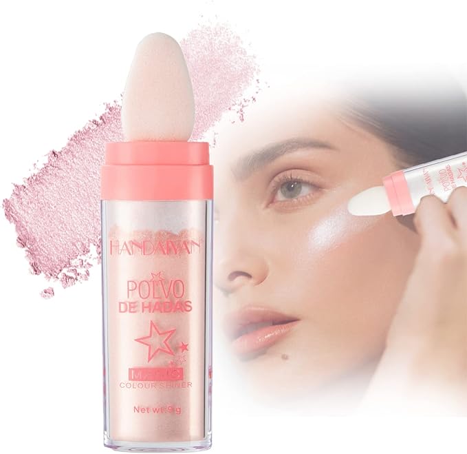 Polvo De Hadas - Body Glitter Highlighter Powder Fairy Stick for Makeup Shimmer and Shine High Gloss Blush Contour Powder Makeup - 3 Colors Sparkle Patting Powder For Hair Face Eyes Body-BrightBean Baby