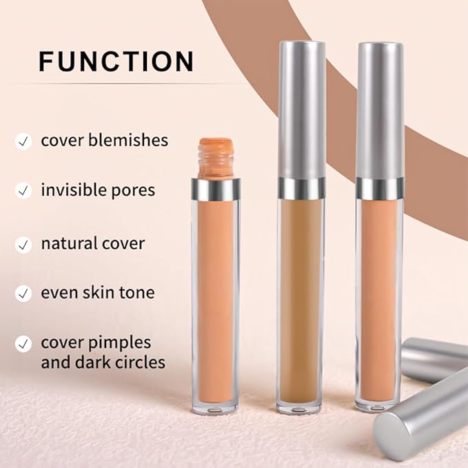 Kaely 2Pcs Hydrating Concealer Wand,Full Coverage Liquid under Eye Concealer,Long Lasting Waterproof Primer Makeup for Dark Circles and Puffiness Trouble Spots Redness,Eye Ring corrector de ojeras 08-BrightBean Baby