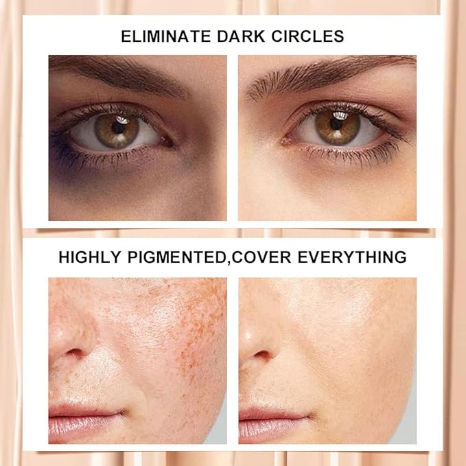 Kaely 2Pcs Hydrating Concealer Wand,Full Coverage Liquid under Eye Concealer,Long Lasting Waterproof Primer Makeup for Dark Circles and Puffiness Trouble Spots Redness,Eye Ring corrector de ojeras 07-BrightBean Baby