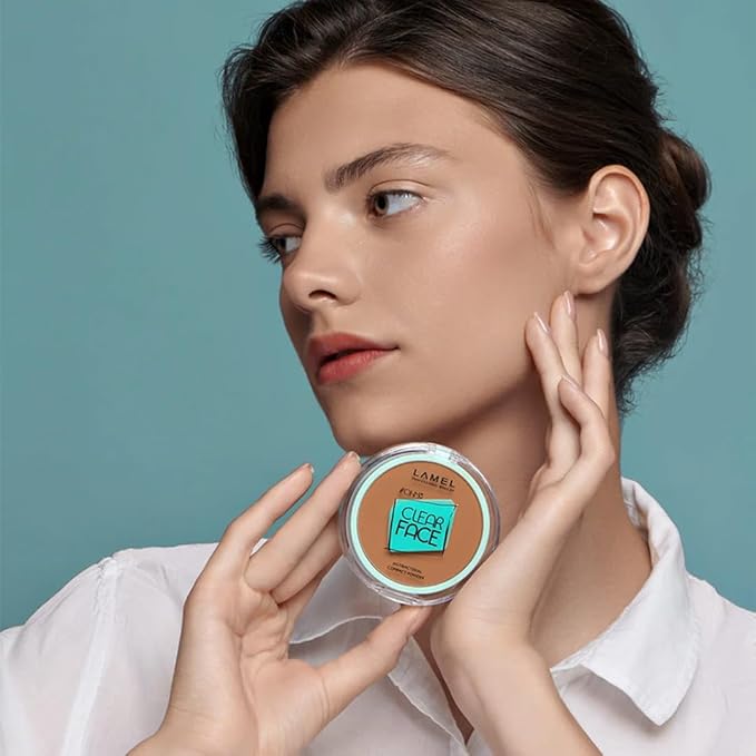 Lamel OhMy Clear Face Powder - Light Natural Coverage & Suet Control - Cruelty Free - Warm Beige N.407-BrightBean Baby