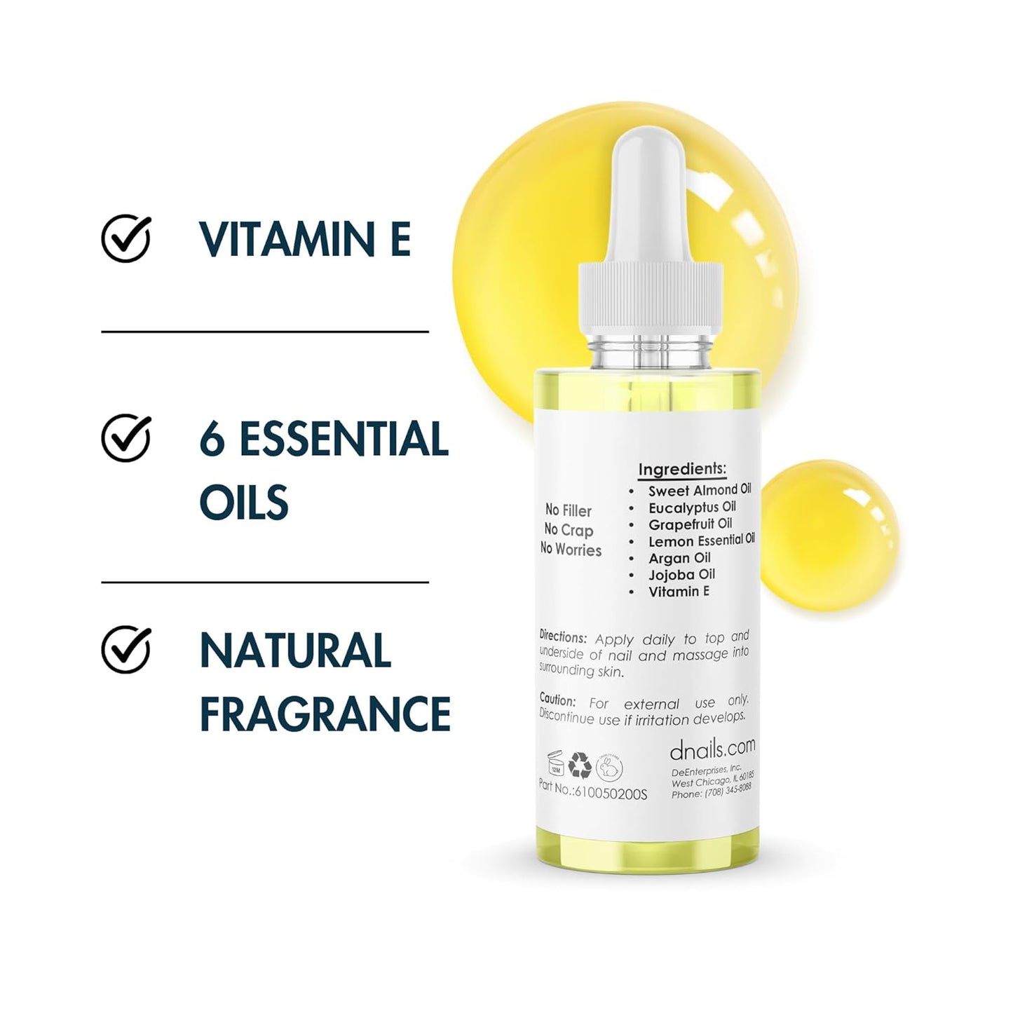 DeEnti Cuticles Maintenance Pack, Bundle Includes Citrus Scented Cuticle Remover, Cuticle Oil for Nails, and Metal Pusher Tool, Salon Grade Nail Care, Home Manicure and Pedicure Kit-BrightBean Baby