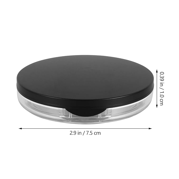 Loose Container 2pcs Loose Containers with Elasticated Net Sifter, Mirror and Puff 5g Loose Compact Case Case for DIY Makeup and Travel ( Black ) Travel Container-BrightBean Baby