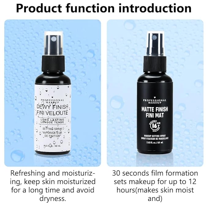 Kaely 2IN1 Hydrating Setting Spray for Face,Primer Face Makeup Matte Dewy Finish,Waterproof Setting Spray for Makeup Long Lasting,Oil Control,maquillaje Up To 16 Hours,Vegan & Cruelty-Free-BrightBean Baby