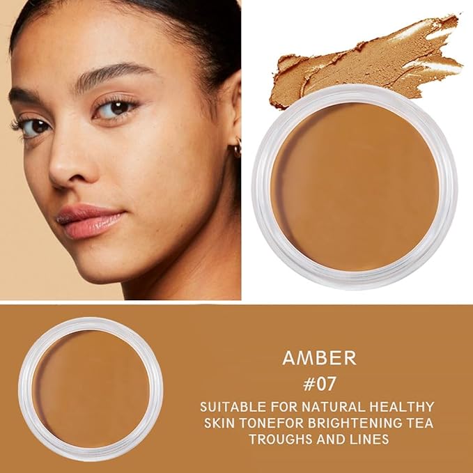 Kaely Cream Pot Concealer Full Coverage Set,Conceal Brighten Dark Circles,under Eye Brightener Color Correcting Concealer,Waterproof Foundation Palette with Brush,corrector de ojeras,Vegan Makeup,07-BrightBean Baby