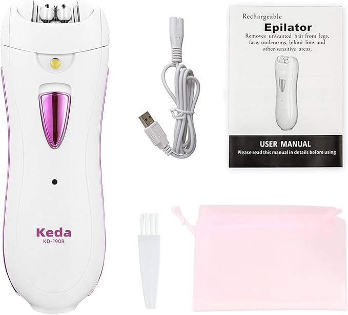 Smooth Glide Epilators Hair Removal for Women, Rechargeable Epilator, Portable Glamorous Skin Epilator for Women Face with LED Light, Hair Removal Device for Armpits/Bikini Line/Chin/Arms/Legs-BrightBean Baby