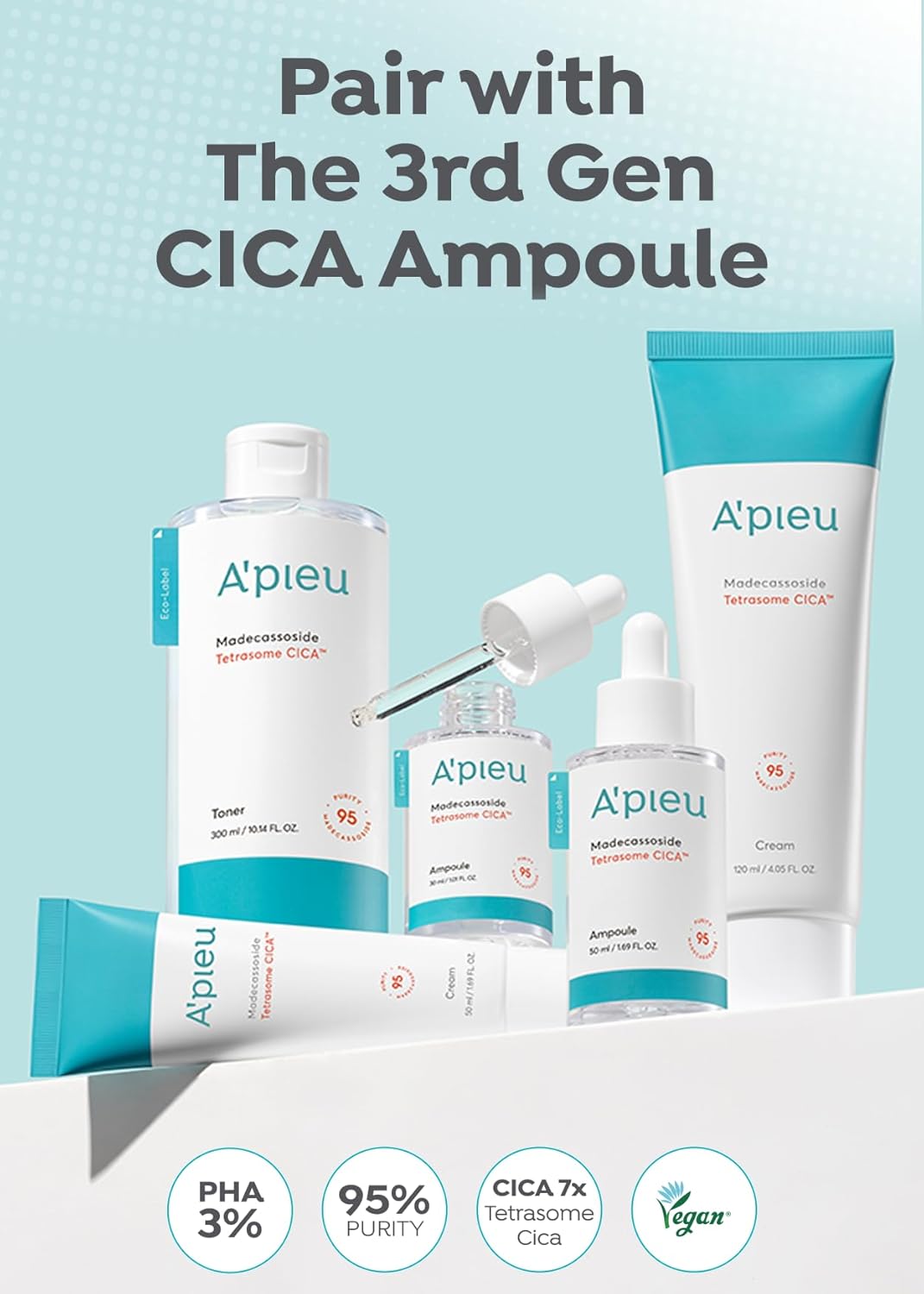 A'PIEU MADECASSOSIDE TETRASOME CICA CREAM 4.06 Fl oz / 120ml - Upgraded Absorption, Enhanced Skin Barrier, Calming Effects - Centella Asiatica, Asiaticoside, Asiatic Acid-BrightBean Baby