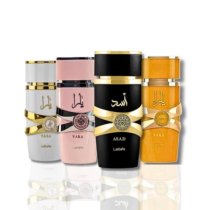 Lattafa for Unisex 4 Piece Eau de Parfum Gift Set (Yara for Women + Yara Moi for Women + Yara Tous for Women + Asad for Men) 3.4 Ounce/100 ml each-BrightBean Baby