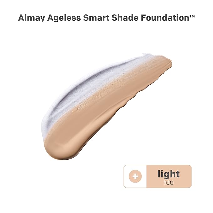 Almay Anti-Aging Foundation, Smart Shade Face Makeup with Hyaluronic Acid, Niacinamide, Vitamin C & E, Hypoallergenic-Fragrance Free, 100 Light, 1 Fl Oz (Pack of 1)-BrightBean Baby