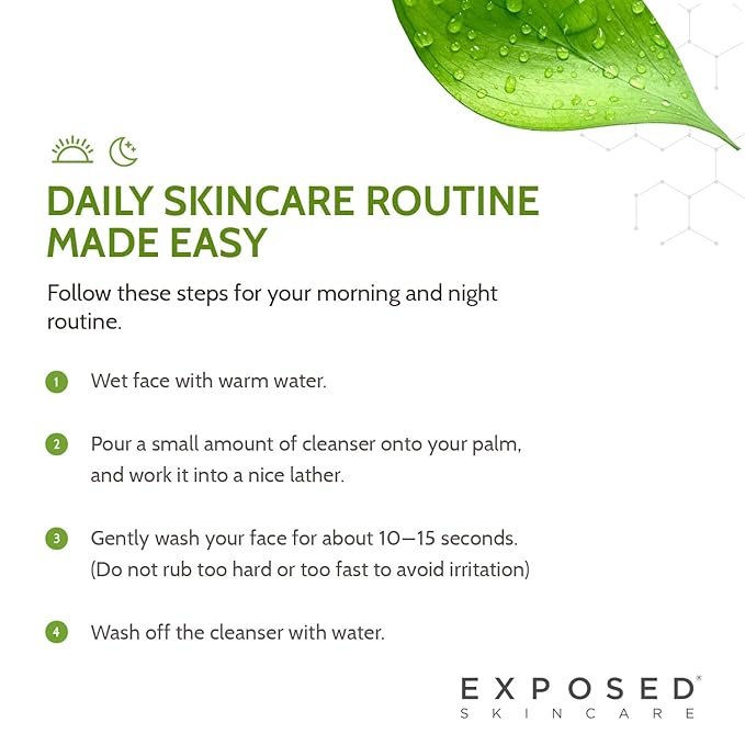 Exposed Skin Care Acne Facial Cleanser - Gentle Face Wash with Salicylic Acid for Acne Prone Skin - Pore Clarifying Acne Treatment for All Ages, Skin Types-BrightBean Baby