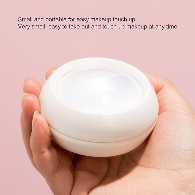 Dioche Loose Powder Container with Puff Sifter Lids, Plastic Refillable Empty Loose Powder Puff Case Face Powder Blusher Makeup Cosmetic Jars Containers for Travel Daily Use-BrightBean Baby
