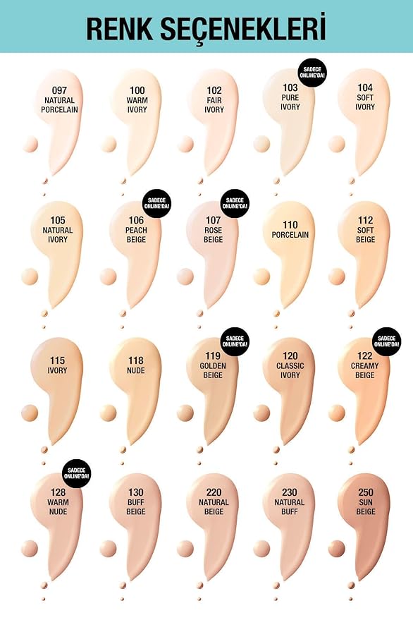 Maybelline New York Fit Me Matte & Poreless Foundation 118 Light Beige 30ml-BrightBean Baby