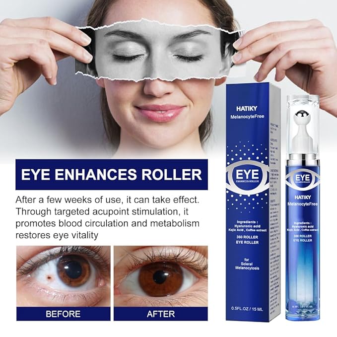 Caffeine Eye Cream with 360° Eye roller for Puffy Eyes -Under Eye Cream for Dark Circles and Puffiness - 5% Caffeine Eye Serum Reduce Wrinkles, Fine Lines and Under Eye Bags-BrightBean Baby